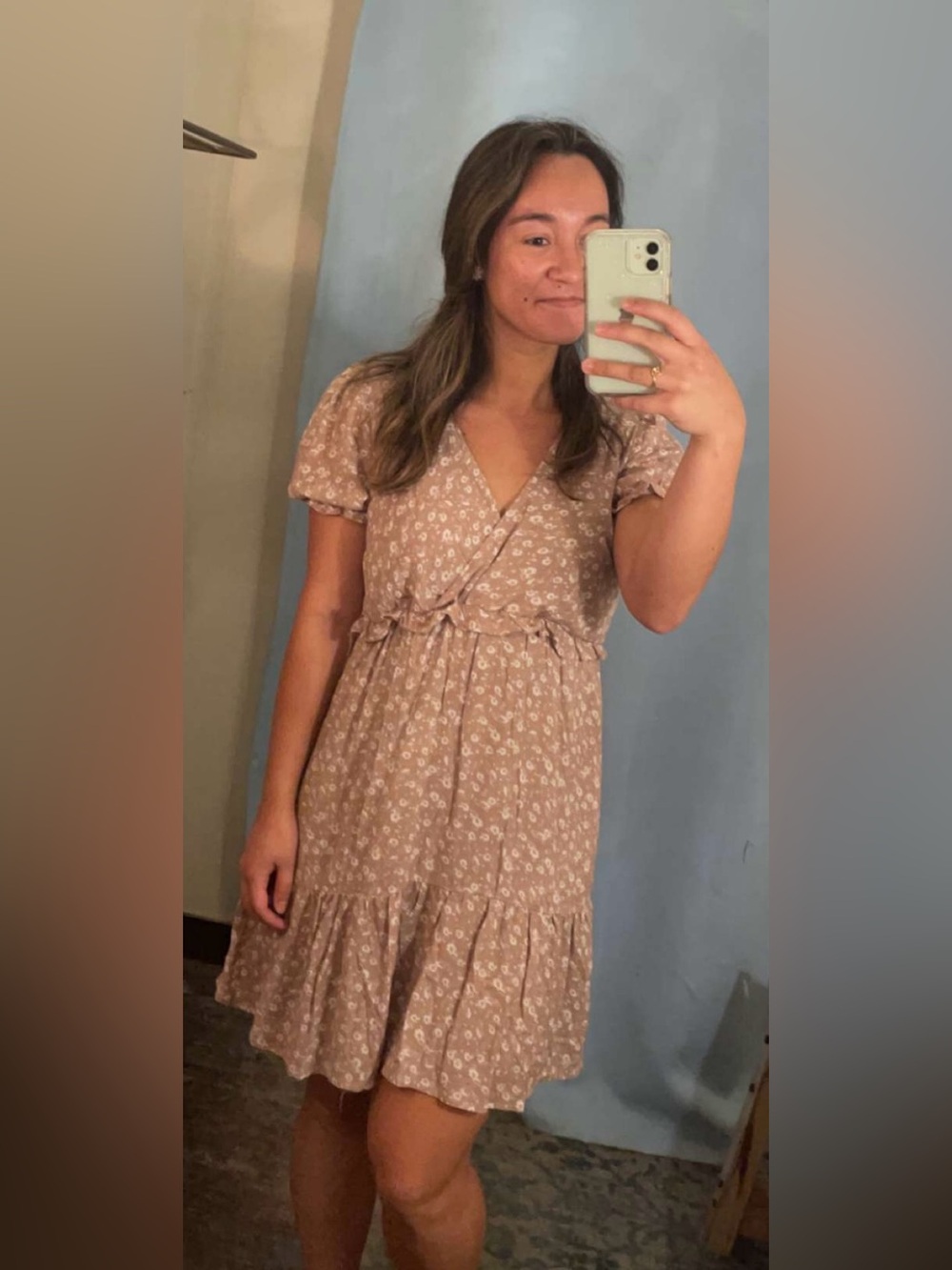 Altar'd State Mauve Floral Mini Dress